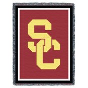 USC Trojans SC Interlock Cardinal and Gold Throw